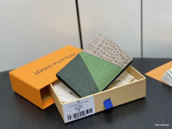 Rep ladies LOUIS Organizer-7.5*11.1*1 VUITTON Pocket cm 0814